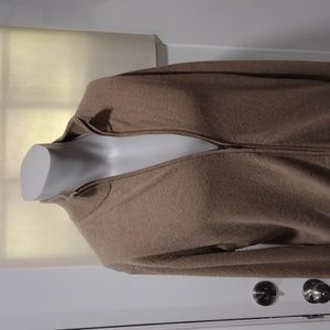 Emi Maglia mens light brown zip cardigan wool blend sweater. XL